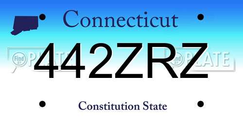 442ZRZ Connecticut License Plate
