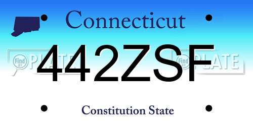 442ZSF Connecticut License Plate