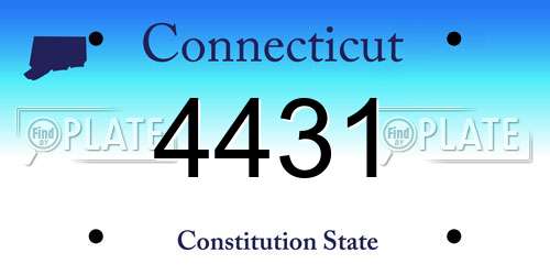 4431 Connecticut License Plate