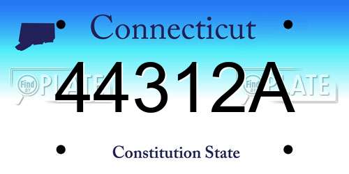 44312A Connecticut License Plate