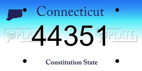 44351 Connecticut License Plate