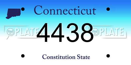 4438 Connecticut License Plate