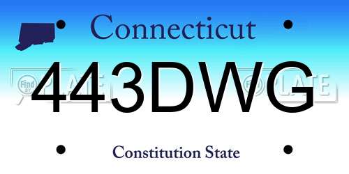 443DWG Connecticut License Plate