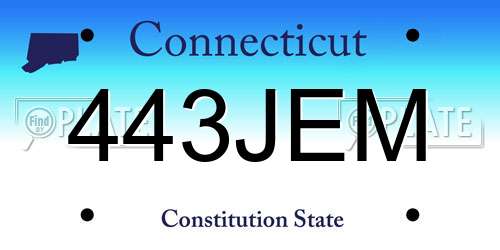 443JEM Connecticut License Plate