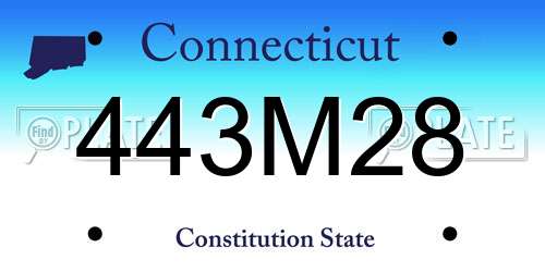 443M28 Connecticut License Plate