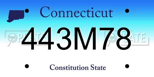 443M78 Connecticut License Plate