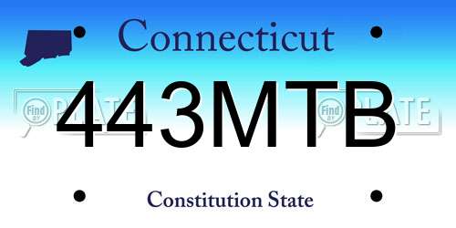 443MTB Connecticut License Plate