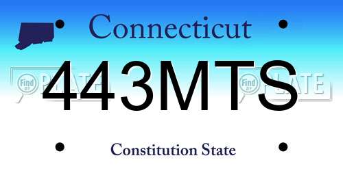 443MTS Connecticut License Plate