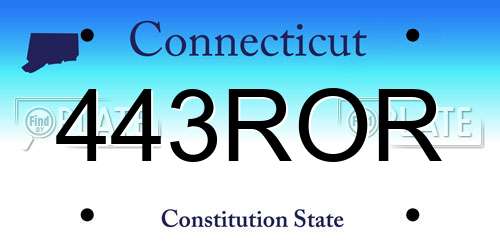 443ROR Connecticut License Plate