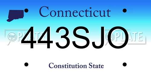 443SJO Connecticut License Plate