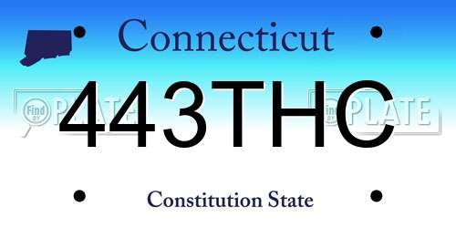 443THC Connecticut License Plate