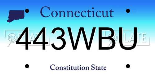 443WBU Connecticut License Plate