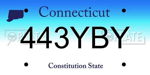 443YBY Connecticut License Plate