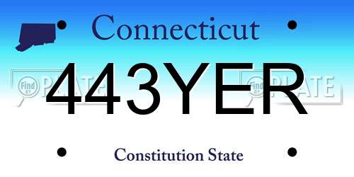 443YER Connecticut License Plate