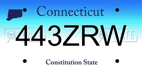 443ZRW Connecticut License Plate