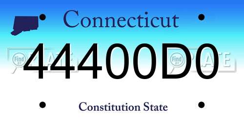 44400D0 Connecticut License Plate
