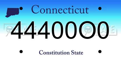 44400O0 Connecticut License Plate