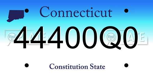 44400Q0 Connecticut License Plate