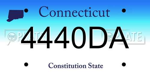 4440DA Connecticut License Plate