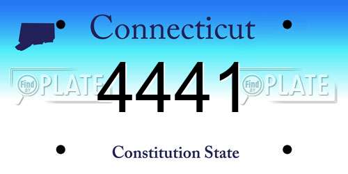 4441 Connecticut License Plate