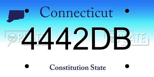 4442DB Connecticut License Plate