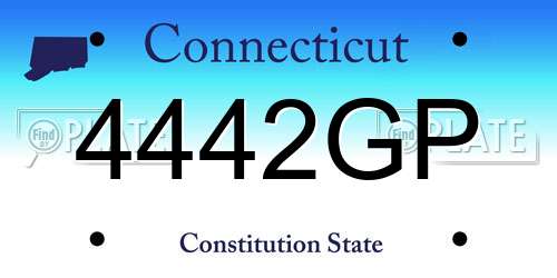 4442GP Connecticut License Plate