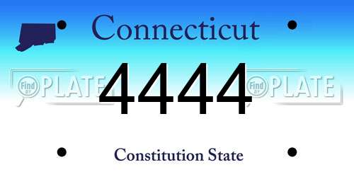 4444 Connecticut License Plate