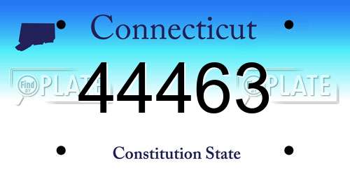 44463 Connecticut License Plate