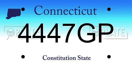 4447GP Connecticut License Plate