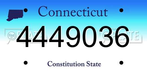 4449036 Connecticut License Plate