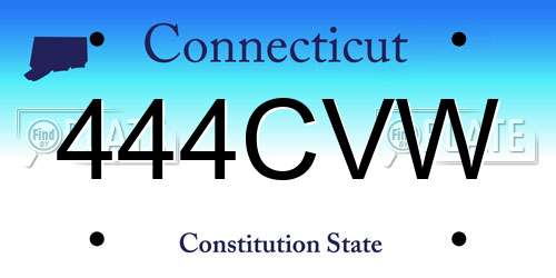 444CVW Connecticut License Plate