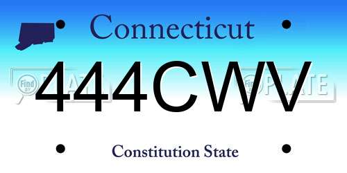 444CWV Connecticut License Plate