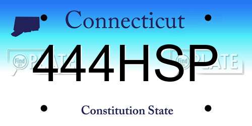 444HSP Connecticut License Plate