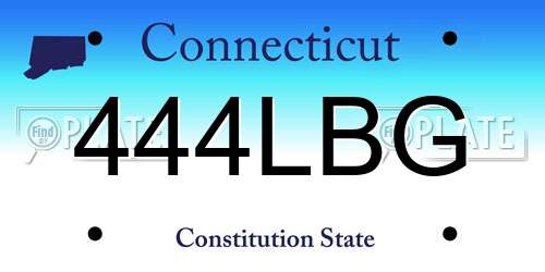 444LBG Connecticut License Plate
