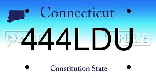 444LDU Connecticut License Plate