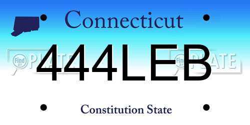 444LEB Connecticut License Plate