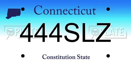444SLZ Connecticut License Plate