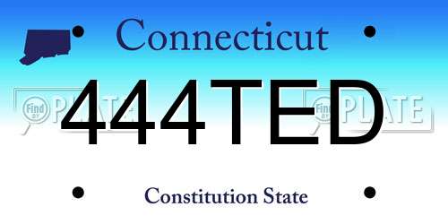 444TED Connecticut License Plate