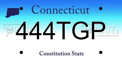 444TGP Connecticut License Plate