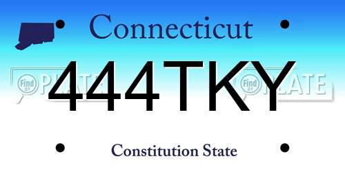 444TKY Connecticut License Plate