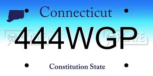 444WGP Connecticut License Plate