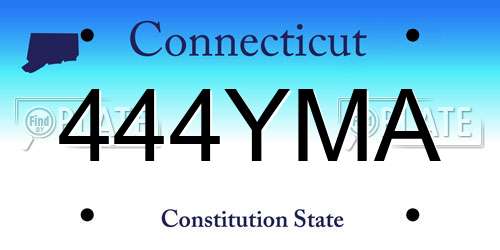 444YMA Connecticut License Plate