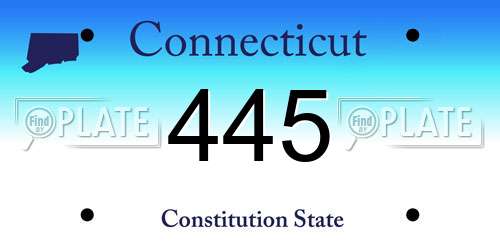 445 Connecticut License Plate