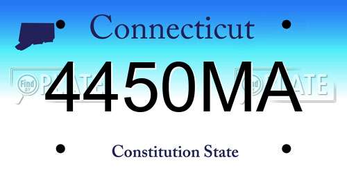 4450MA Connecticut License Plate