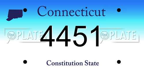 4451 Connecticut License Plate