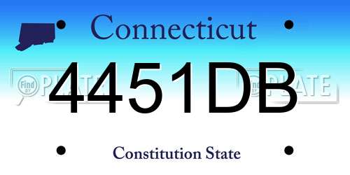 4451DB Connecticut License Plate