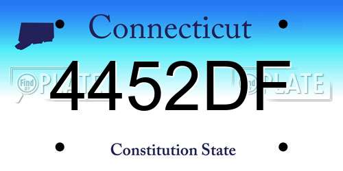 4452DF Connecticut License Plate