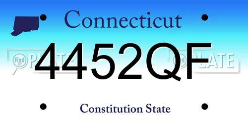 4452QF Connecticut License Plate