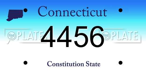 4456 Connecticut License Plate