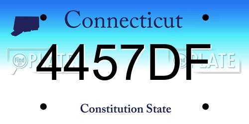 4457DF Connecticut License Plate